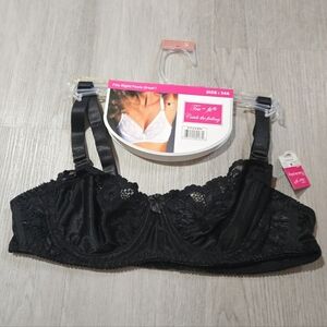 NWT Tru-Fit Black Lace Underwire Bra, SIZE 34A